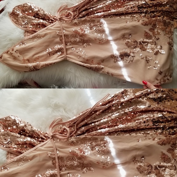 Gorgeous Sequins Sparkle Wrap Dress - Picture 5 of 6